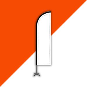 Custom Full Color 8' Feather Flag with Cross Base