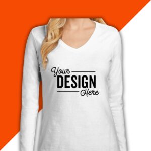 Custom Women's Long Sleeve V-Neck T-Shirt