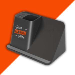 Custom Multifunction Desktop Pen Holder with 5W Wireless Charger