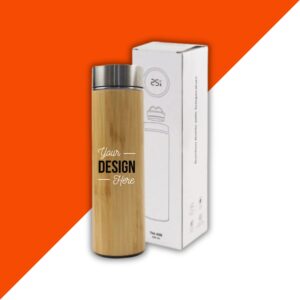 Custom Eco Bamboo Thermo Flask with LED Temperature Display – 500ml