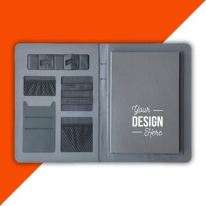 Custom Hi-Tech Portfolio with Power Bank & Wireless Charging | Light-Up Logo
