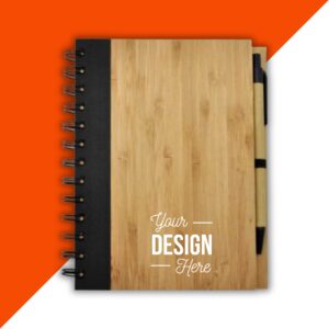 Custom Eco-Friendly Bamboo Notebook with Pen